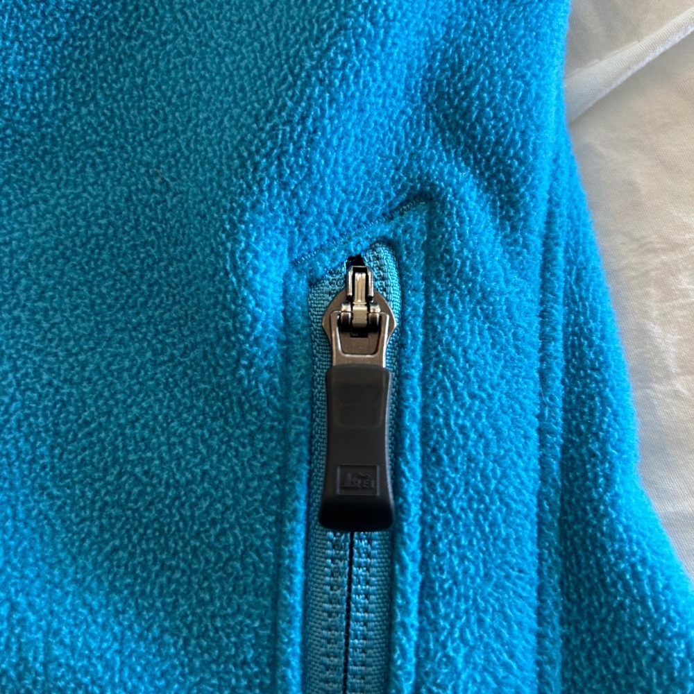 REI Womens Fleece Jacket Full Zip Blue XL Polyester Outdoors Casual Warm Layer - Picture 7 of 14